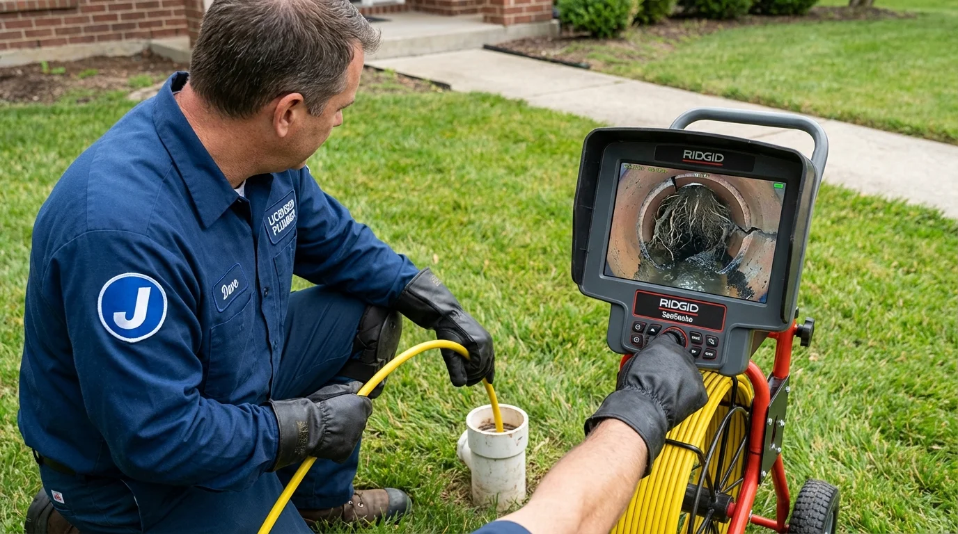 Sewer camera inspection being performed by Johns Plumbing LLC in Polk City