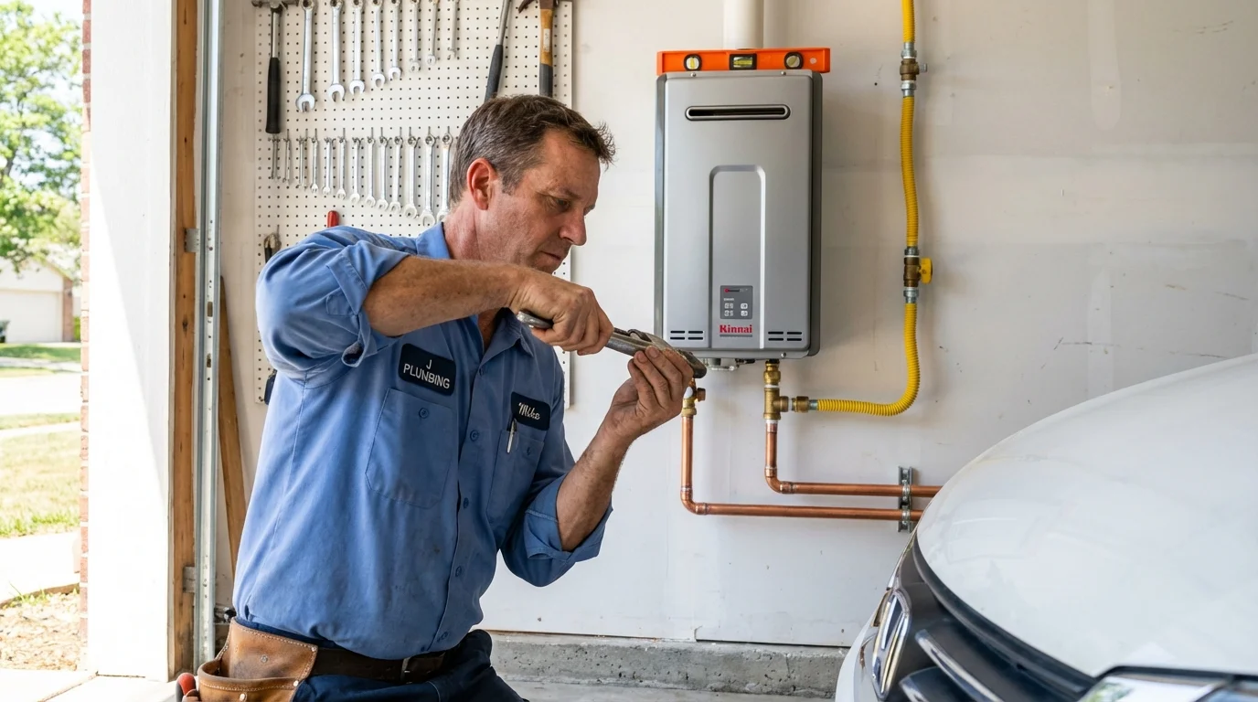Tankless water heater installation by a Johns Plumbing LLC plumber in Polk City